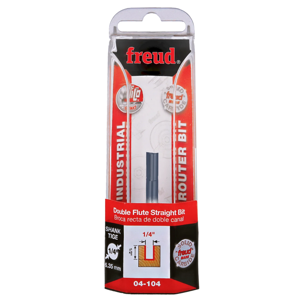 Freud 1/4" (Dia.) Double Flute Straight Bit