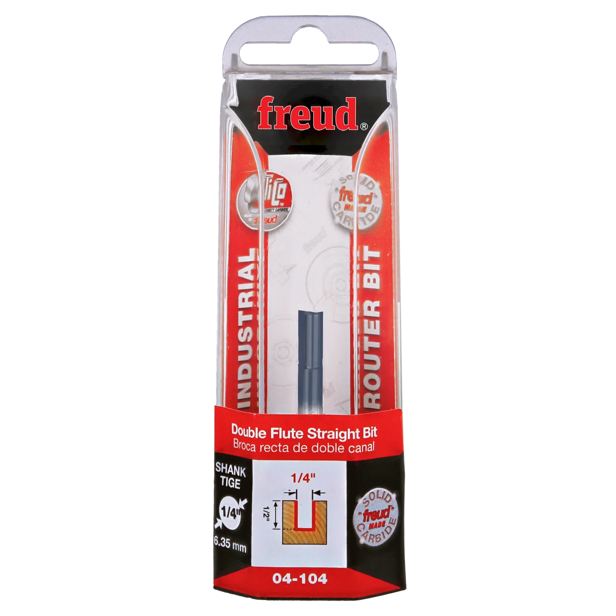 Freud 1/4" (Dia.) Double Flute Straight Bit