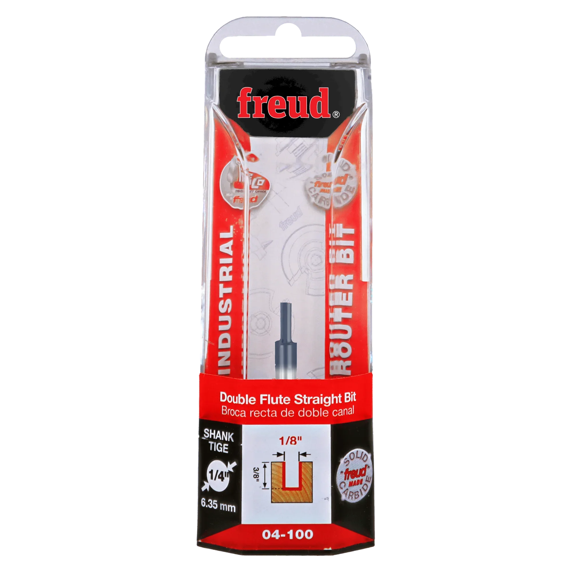 Freud 1/8" (Dia.) Double Flute Straight Bit