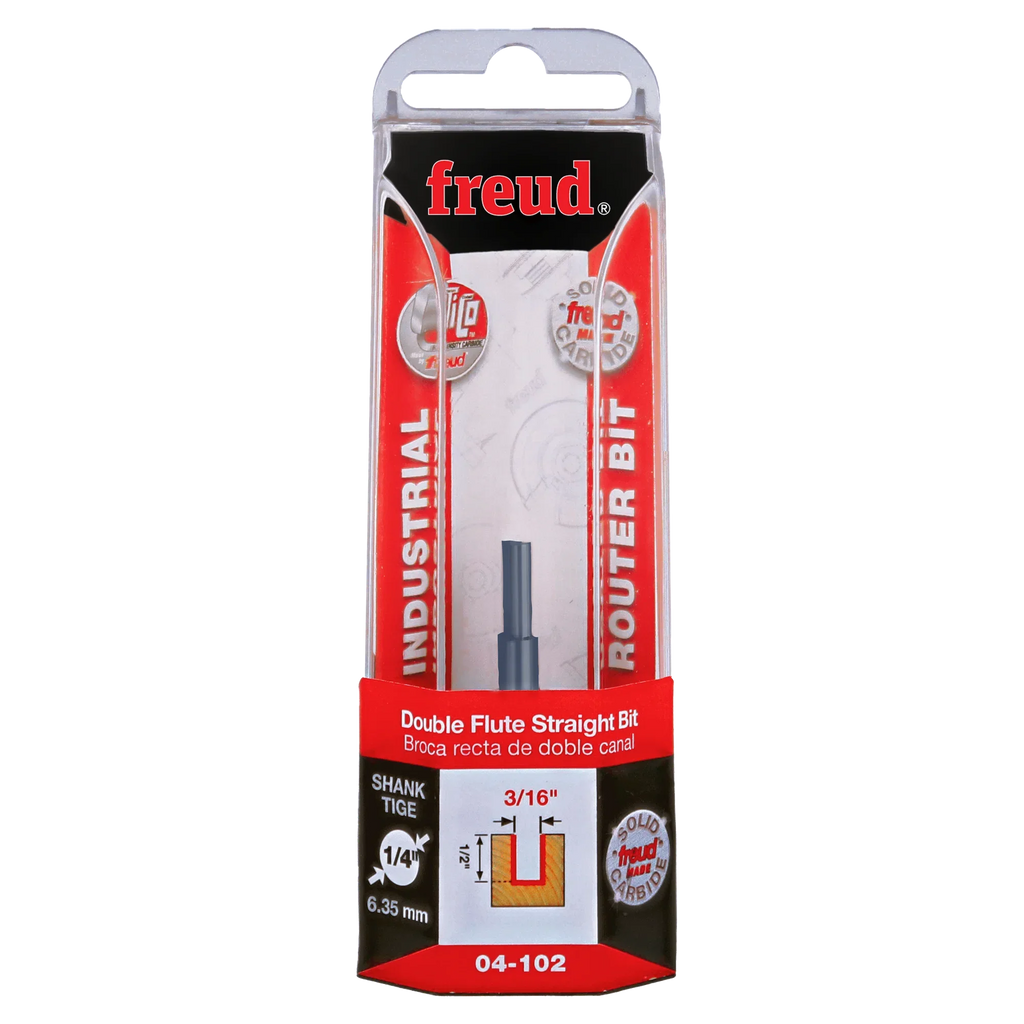 Freud 3/16" (Dia.) Double Flute Straight Bit