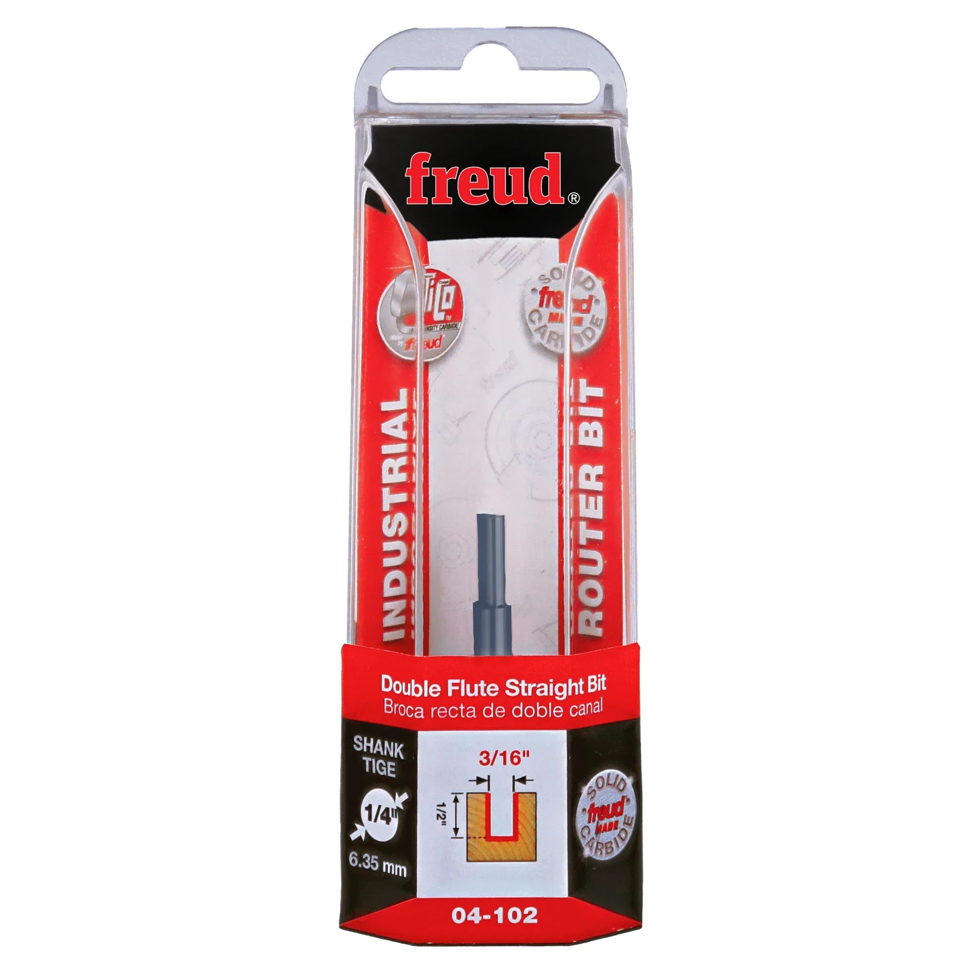 Freud 3/16" (Dia.) Double Flute Straight Bit