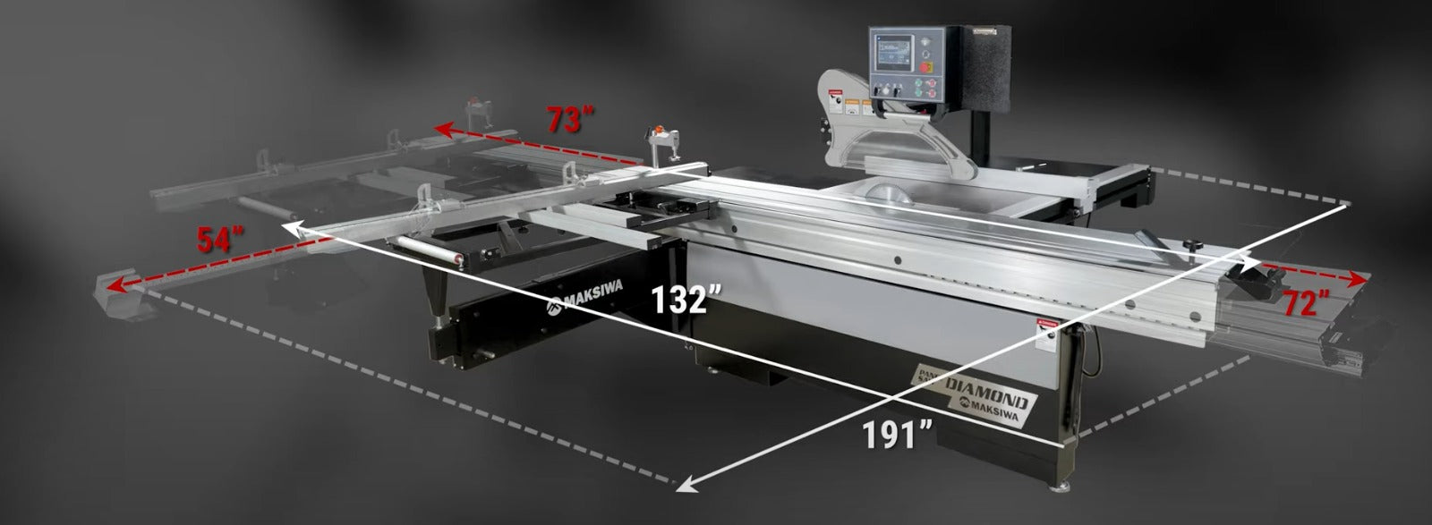 Maksiwa Sliding Panel Saw Diamond 10HP Main Motor 3 phase 220 V |  BMD.3200.IR