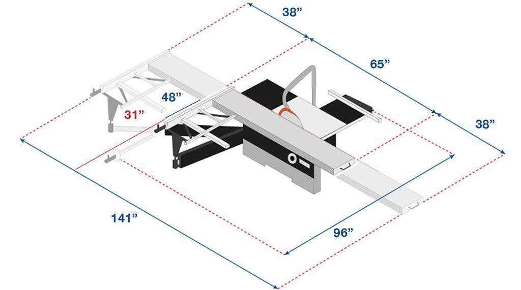Maksiwa Sliding Table Saw 5HP Main Blade/Dado Blade 1HP Scoring Blade | BMS.1600.IR