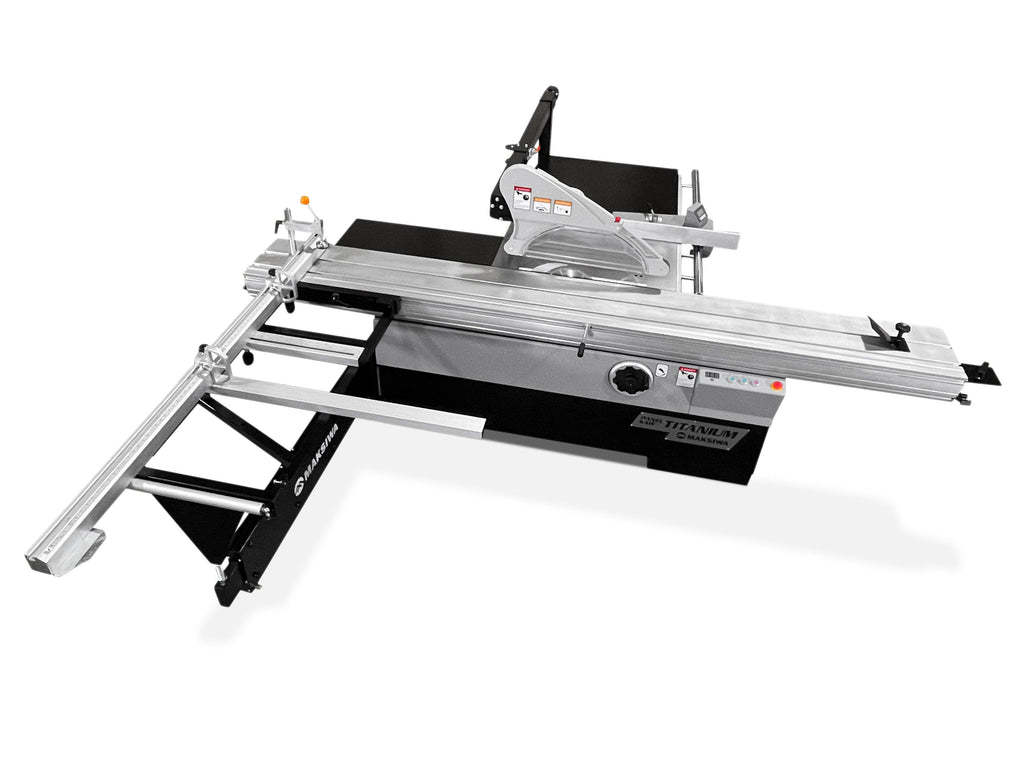 Maksiwa Sliding Panel Saw Titanium 5HP 1 Phase Crosscut, Blade Covers 90° & 45° | BMT.3200.IR