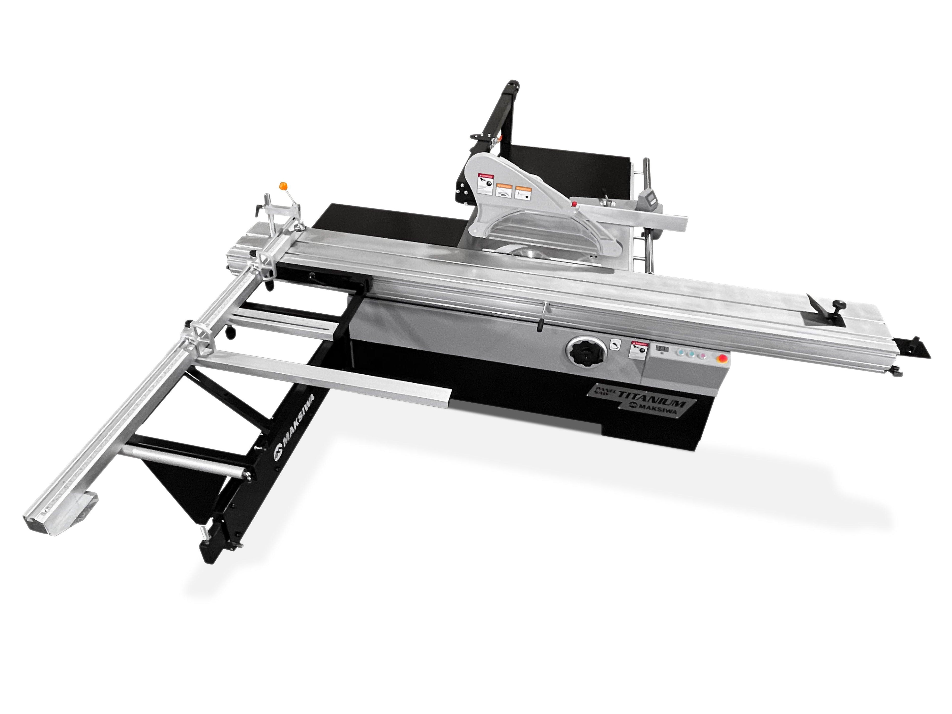 Maksiwa Sliding Panel Saw Titanium 5HP 1 Phase Crosscut, Blade Covers 90° & 45° | BMT.3200.IR