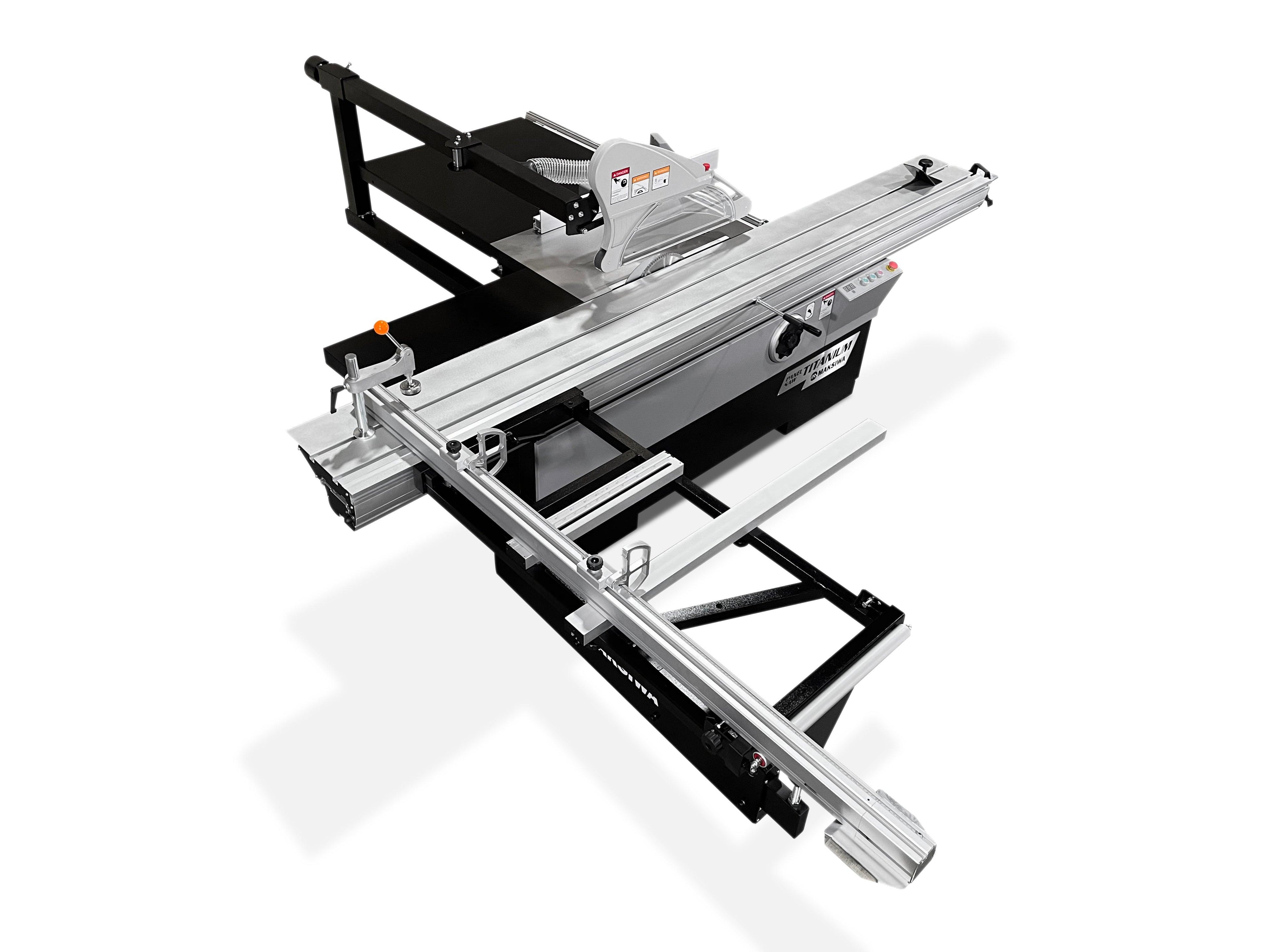 Maksiwa Sliding Panel Saw Titanium 5HP 1 Phase Crosscut, Blade Covers 90° & 45° | BMT.3200.IR