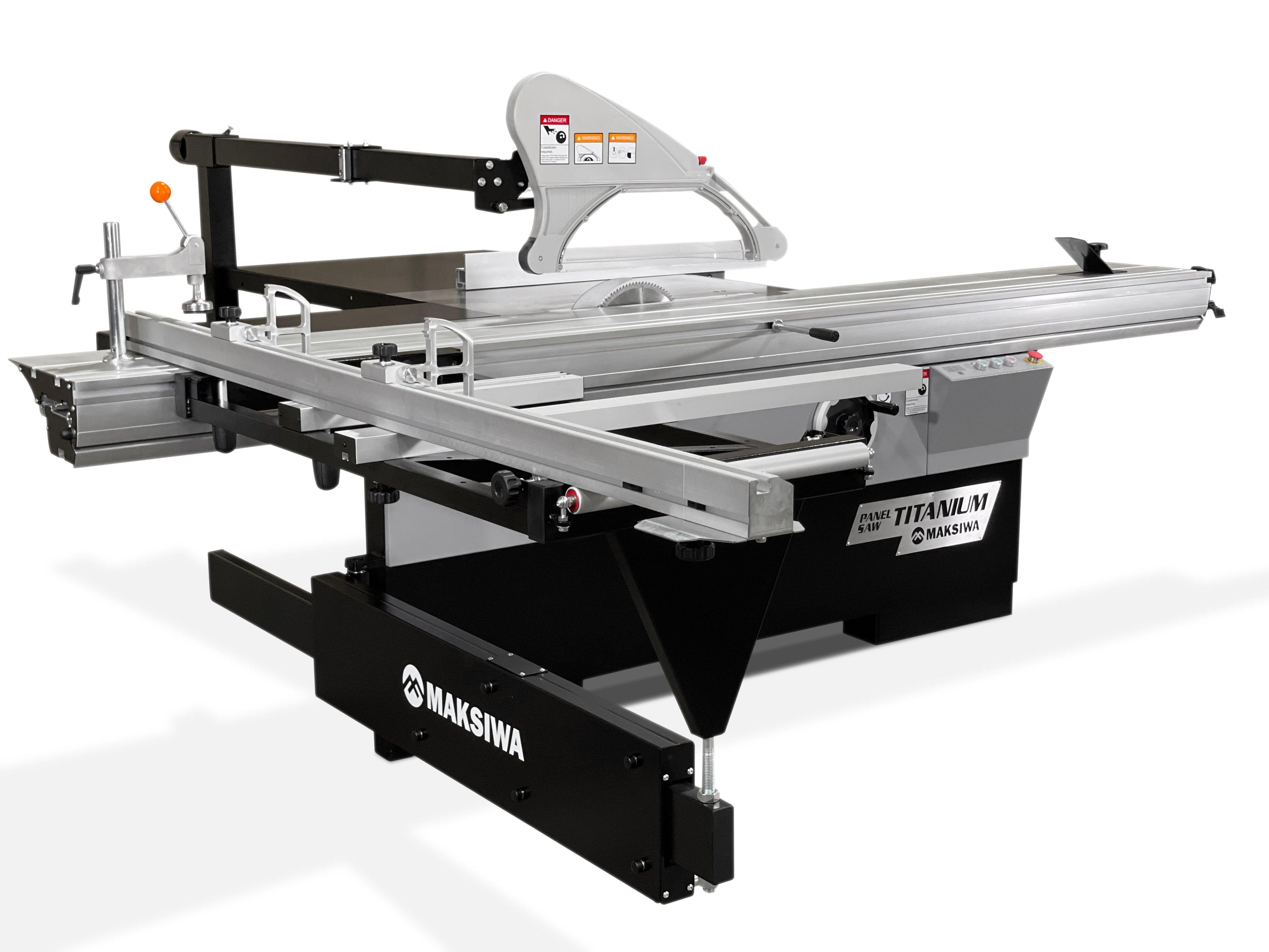 Maksiwa Sliding Panel Saw Titanium 5HP 1 Phase Crosscut, Blade Covers 90° & 45° | BMT.3200.IR