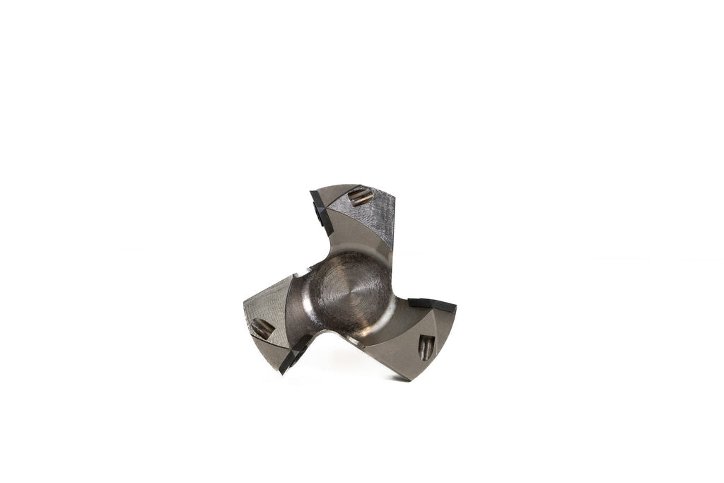KWS - CNC Spoilboard Insert Carbide 3 Wing, Surfacing, Planing, Flycutting & Slab Leveler 2-1/2 Diameter x 12mm SHK Router Bit