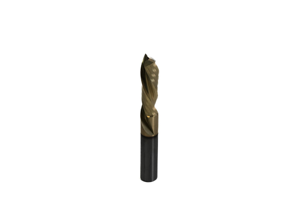 KWS - Coated Spiral Plunge 3/8 Dia x 1-1/4 CH x 3/8 SHK 3 Inch Long Down-Cut Router Bit