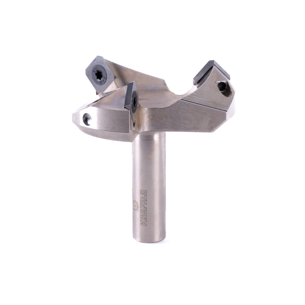 Krefeld CNC Insert Carbide 3 Wing/Flute Heavy Duty Spoilboard Plunging, Surfacing, Planing, Flycutter & Slab Leveler/ 63.5 mm (Diameter) x 21.03 mm x 12.7 mm (Shank)