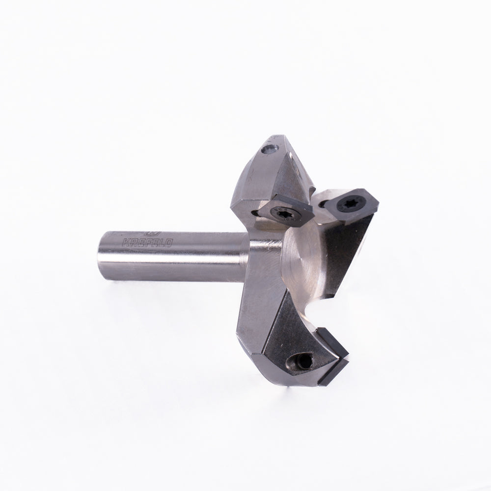 Krefeld CNC Insert Carbide 3 Wing/Flute Heavy Duty Spoilboard Plunging, Surfacing, Planing, Flycutter & Slab Leveler/ 63.5 mm (Diameter) x 21.03 mm x 12.7 mm (Shank)