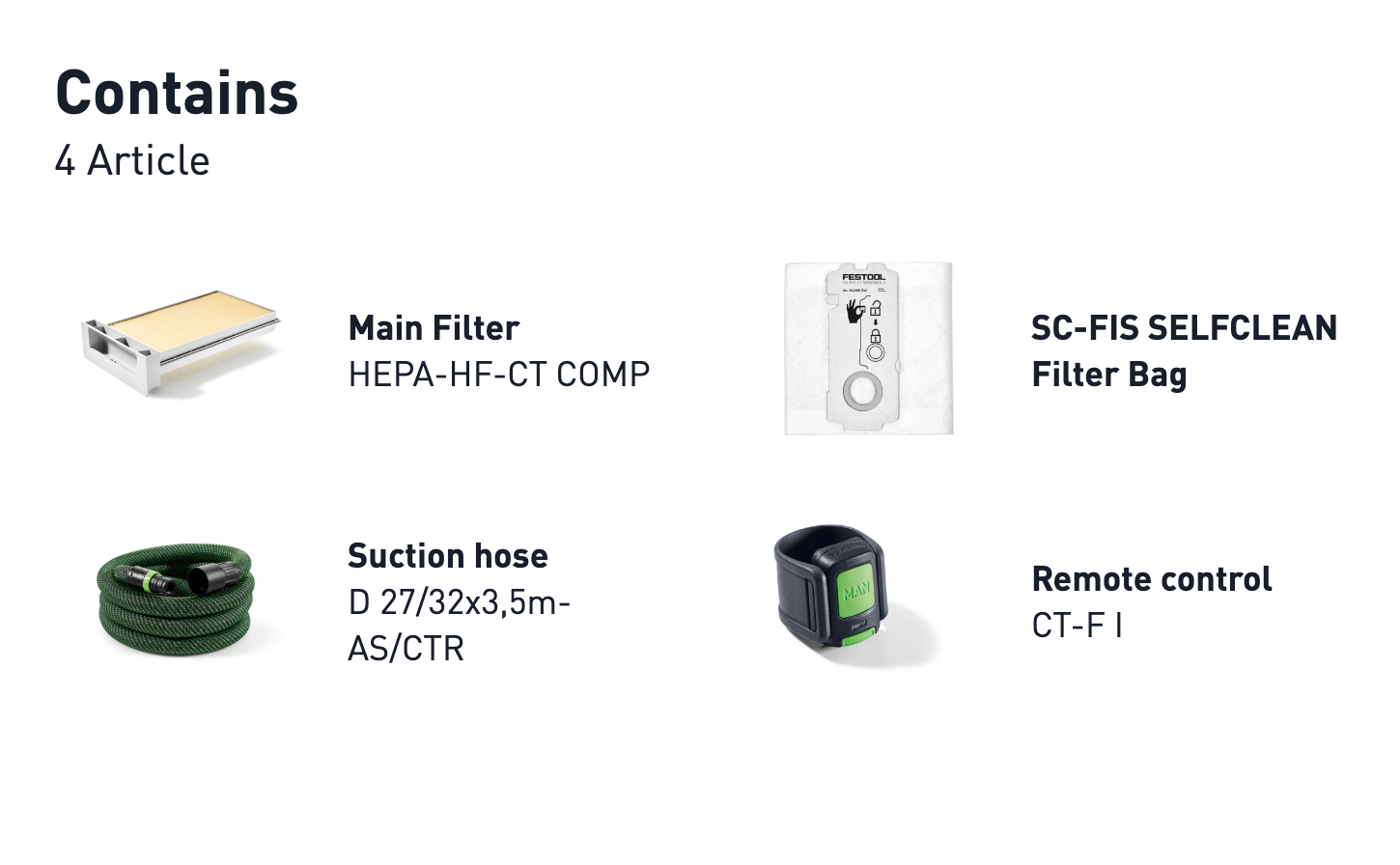 Festool Cordless Mobile Dust Extractor CTC MIDI I HEPA - Basic CLEANTEC