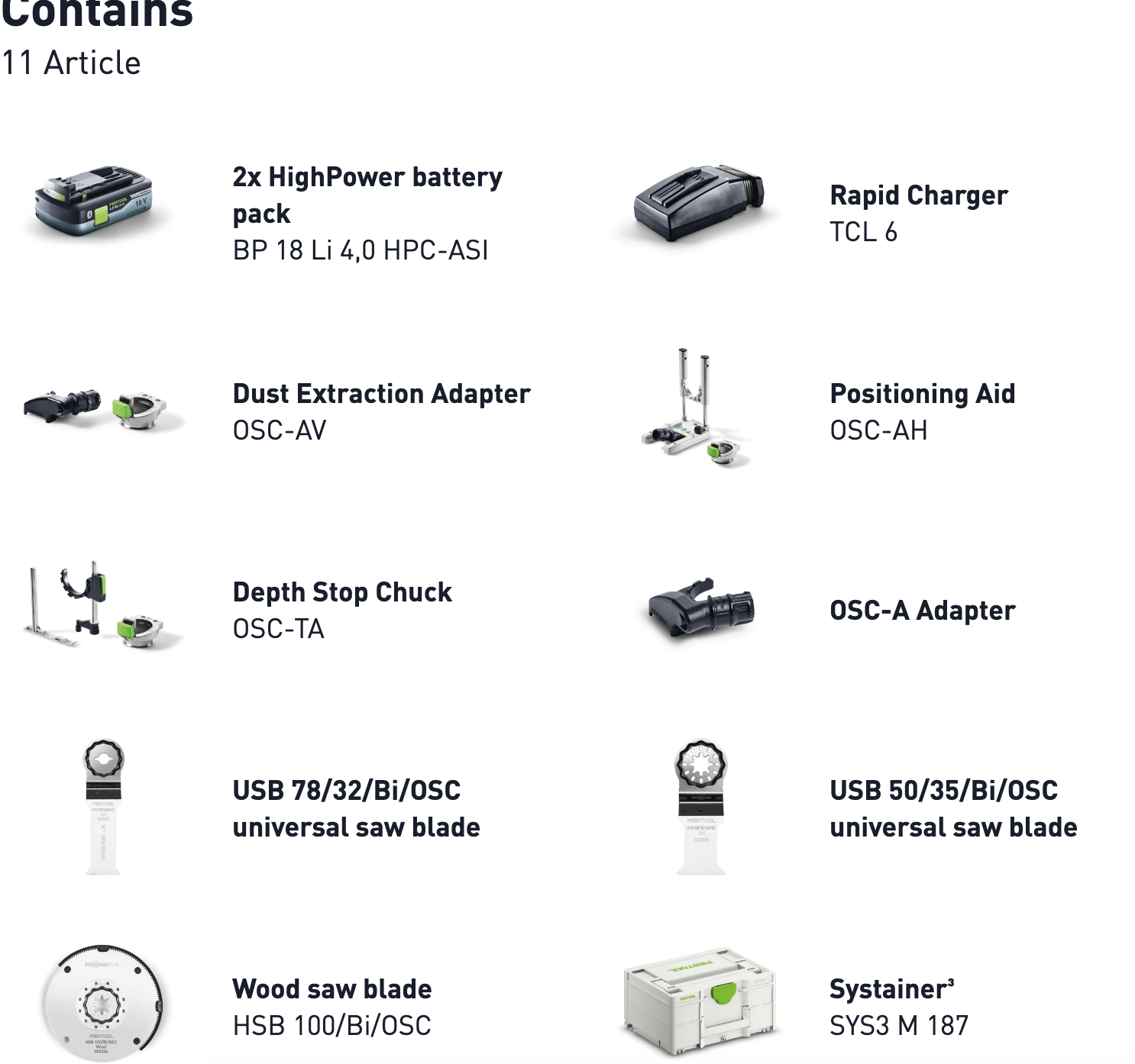 Festool Cordless Oscillator OSC 18 HPC 4,0 EI-Set VECTURO