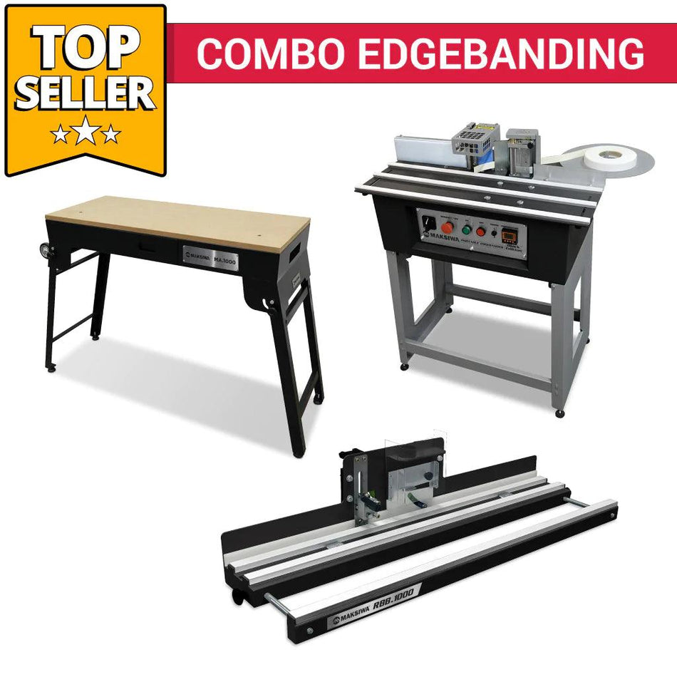 Maksiwa Edge Banding Combo | Edgebander CBC.E  + Edge Trimmer RBB.1000 + Workbench MA.1000