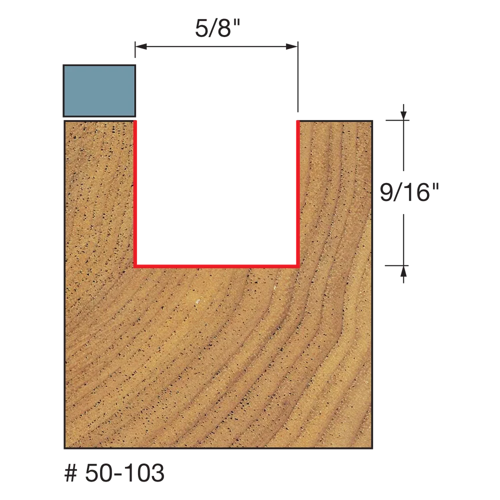 Freud Top Bearing Flush 5/8" (Dia.) Top Bearing Flush Trim Bit