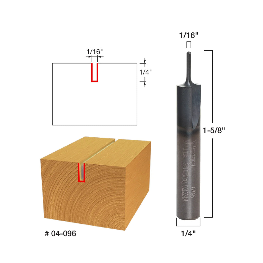 Freud 1/16" (Dia.) Double Flute Straight Bit