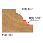 Freud 1-1/2" Quadra-Cut (Dia.) Classical Cove & Bead Bit 38-352