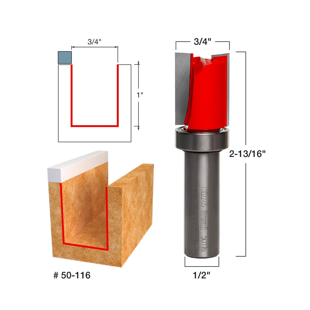Freud 3/4" X1 (Dia.) Top Bearing Flush Trim Bit