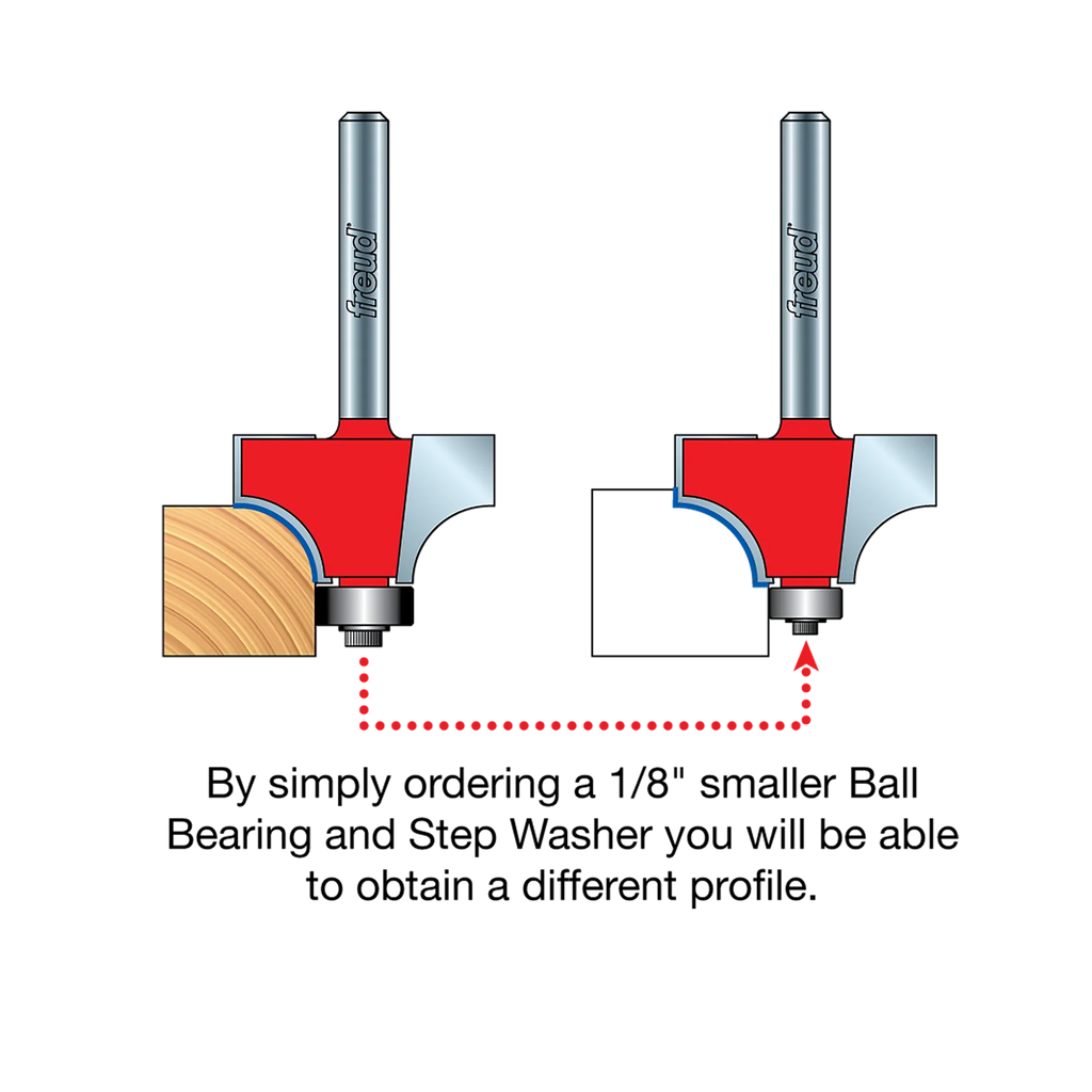 Freud 5/8" Quadra-Cut Radius Rounding Over Bit 34-127