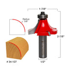 Freud 5/8" Quadra-Cut Radius Rounding Over Bit 34-127