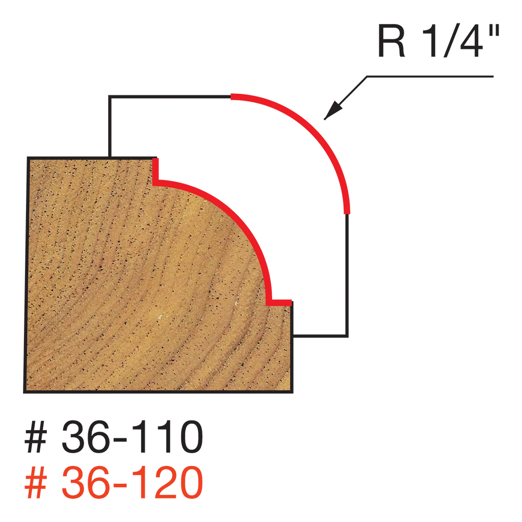 Freud 1/4" Quadra-Cut Radius Beading Bit 36-110