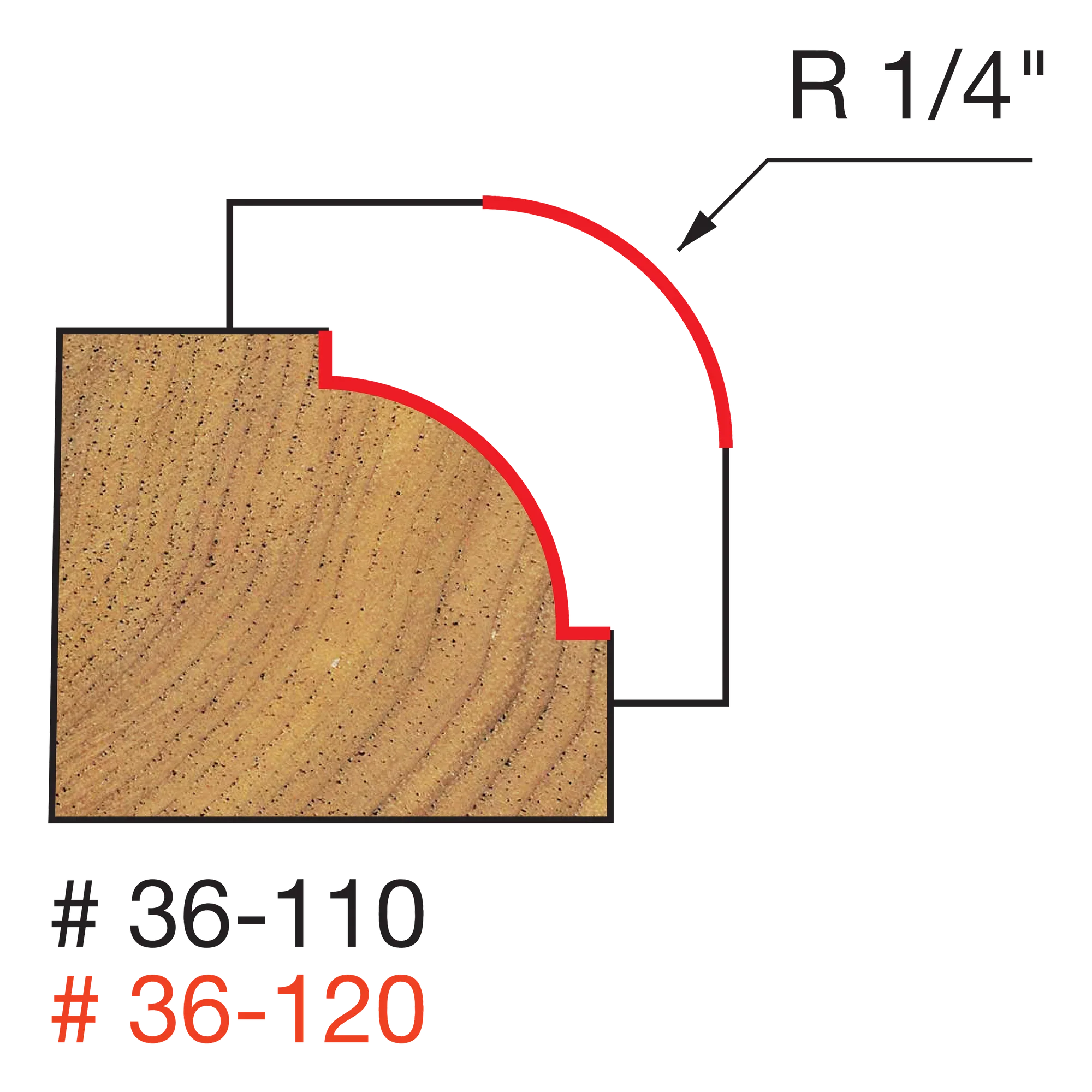 Freud 1/4" Quadra-Cut Radius Beading Bit 36-110