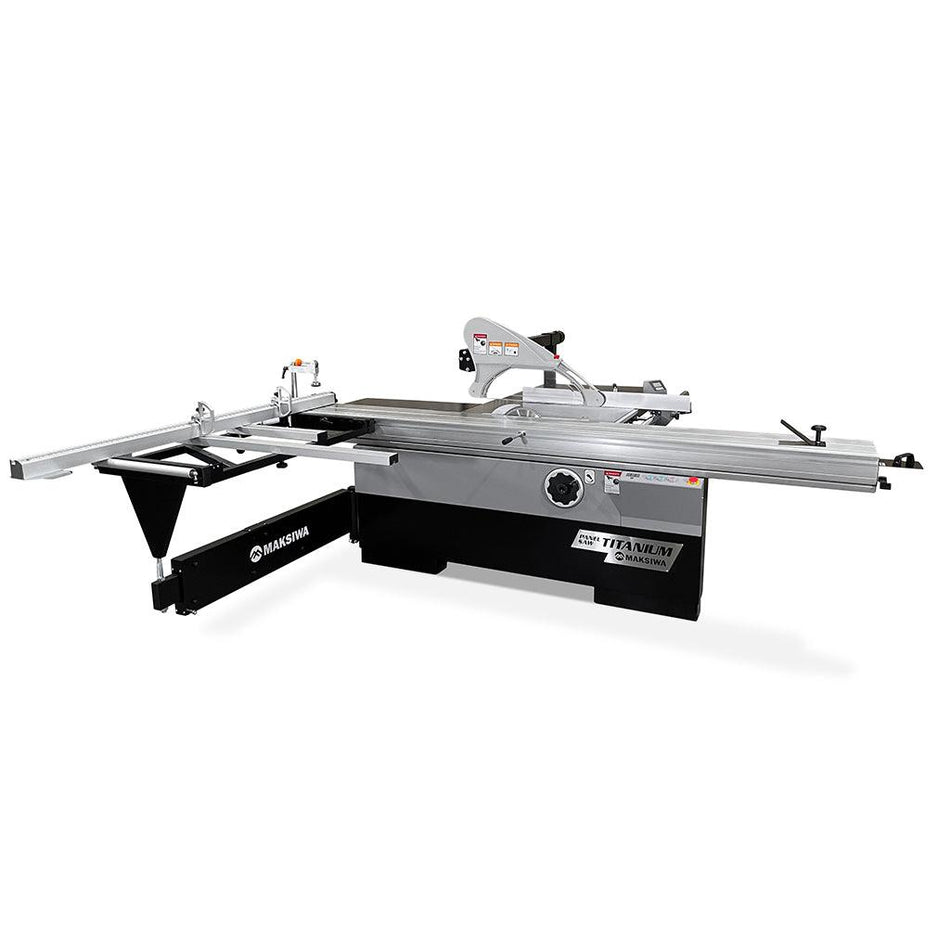 Maksiwa Sliding Panel Saw Titanium 5HP 1 Phase Crosscut, Blade Covers 90° & 45° | BMT.3200.IR